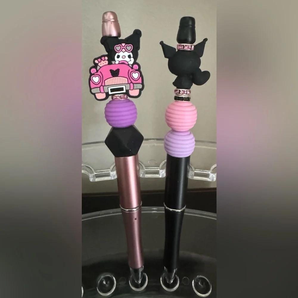 Kuromi Set of TWO Handcrafted Writing Pens Hello Kitty & Friends Sanrio
